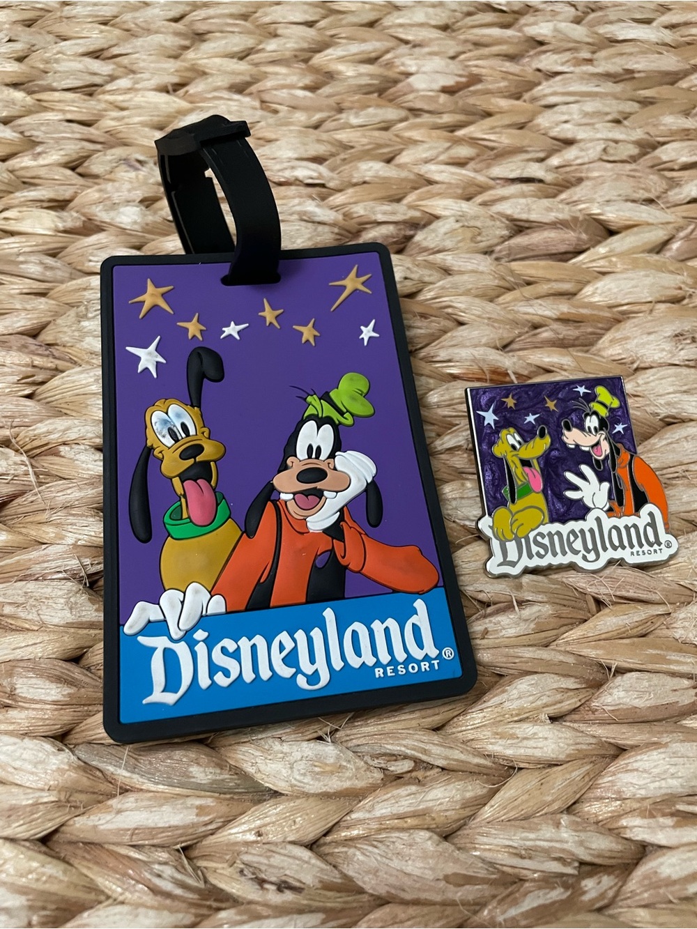 Disney‎ Goofy and Pluto Trading Pin and Runner Luggage / Bag Tag